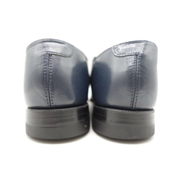 Stacy Adams Navy Blue Lizard Skin Print Leather Cap Toe Loafers Shoes Men\'s 7 D main image 6